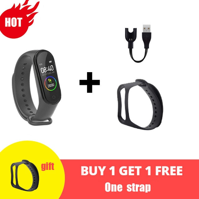 M4 Smart Silicone Watchs Sport Wristbands For Women LED Screen Fitness Traker Bluetooth Waterproof Lady Watchs Sports + Strap