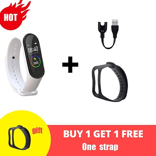 M4 Smart Silicone Watchs Sport Wristbands For Women LED Screen Fitness Traker Bluetooth Waterproof Lady Watchs Sports + Strap