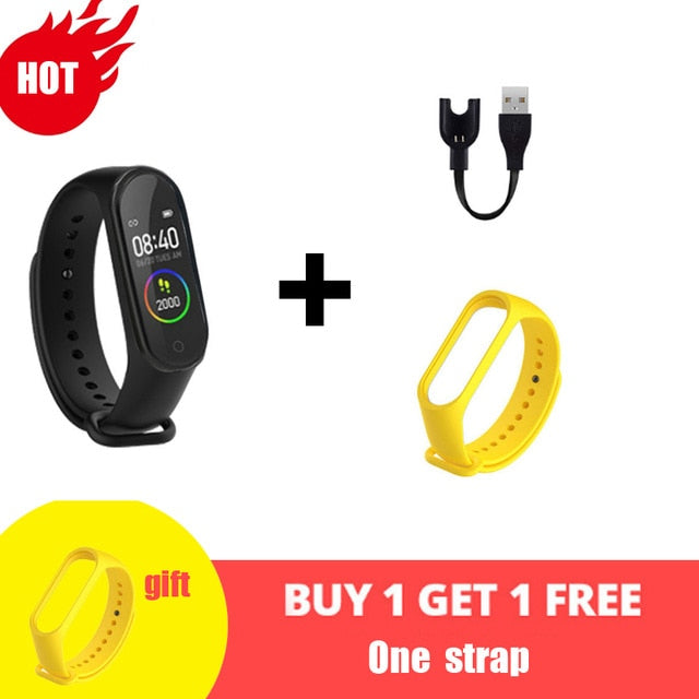 M4 Smart Silicone Watchs Sport Wristbands For Women LED Screen Fitness Traker Bluetooth Waterproof Lady Watchs Sports + Strap