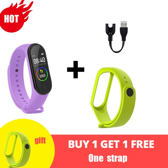 M4 Smart Silicone Watchs Sport Wristbands For Women LED Screen Fitness Traker Bluetooth Waterproof Lady Watchs Sports + Strap