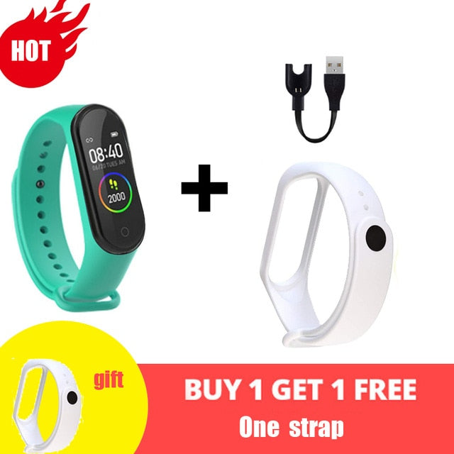 M4 Smart Silicone Watchs Sport Wristbands For Women LED Screen Fitness Traker Bluetooth Waterproof Lady Watchs Sports + Strap