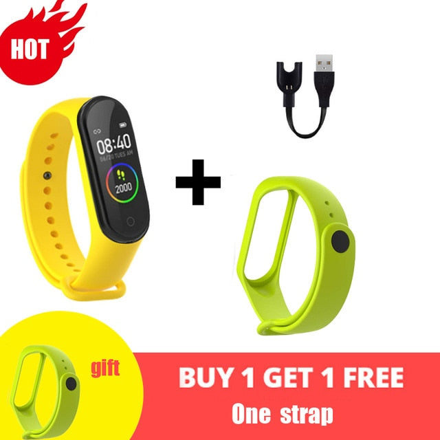 M4 Smart Silicone Watchs Sport Wristbands For Women LED Screen Fitness Traker Bluetooth Waterproof Lady Watchs Sports + Strap