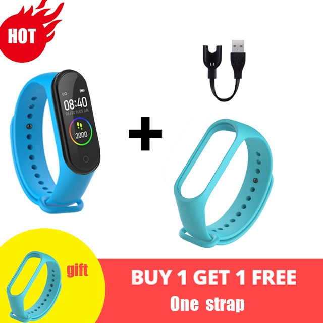 M4 Smart Silicone Watchs Sport Wristbands For Women LED Screen Fitness Traker Bluetooth Waterproof Lady Watchs Sports + Strap