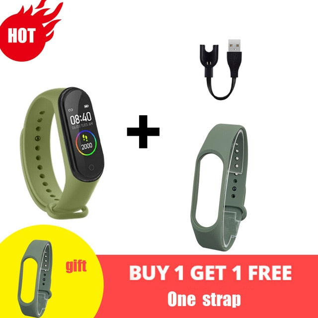 M4 Smart Silicone Watchs Sport Wristbands For Women LED Screen Fitness Traker Bluetooth Waterproof Lady Watchs Sports + Strap