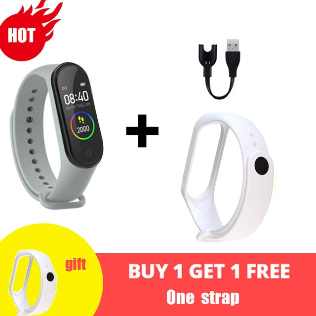 M4 Smart Silicone Watchs Sport Wristbands For Women LED Screen Fitness Traker Bluetooth Waterproof Lady Watchs Sports + Strap