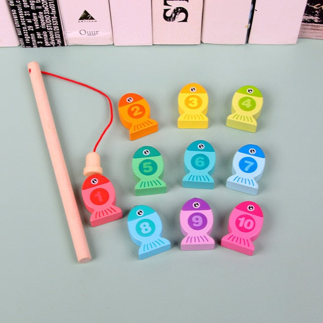 Montessori Educational Wooden Toys for Kids Montessori Toys Board Math Fishing  Montessori Toys Educational for 1 2 3 Years Old