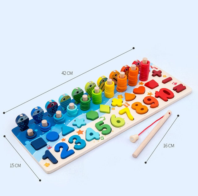 Montessori Educational Wooden Toys for Kids Montessori Toys Board Math Fishing  Montessori Toys Educational for 1 2 3 Years Old