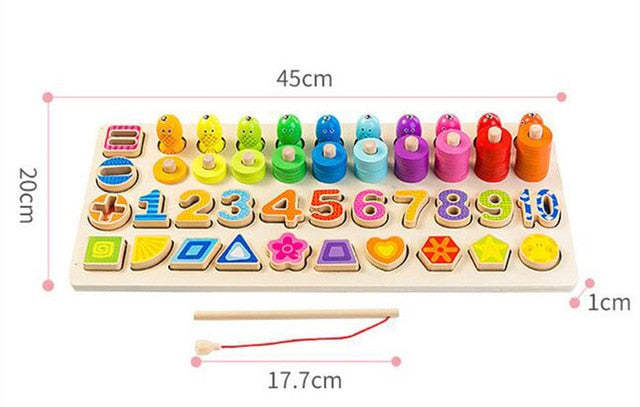 Montessori Educational Wooden Toys for Kids Montessori Toys Board Math Fishing  Montessori Toys Educational for 1 2 3 Years Old