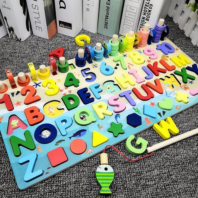 Montessori Educational Wooden Toys for Kids Montessori Toys Board Math Fishing  Montessori Toys Educational for 1 2 3 Years Old