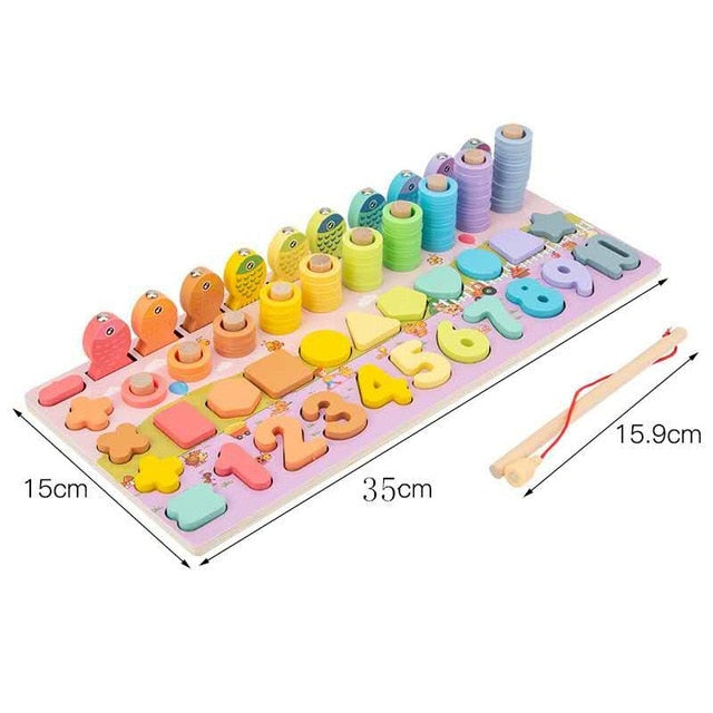 Montessori Educational Wooden Toys for Kids Montessori Toys Board Math Fishing  Montessori Toys Educational for 1 2 3 Years Old