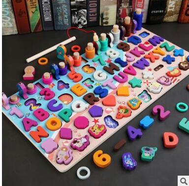 Montessori Educational Wooden Toys for Kids Montessori Toys Board Math Fishing  Montessori Toys Educational for 1 2 3 Years Old