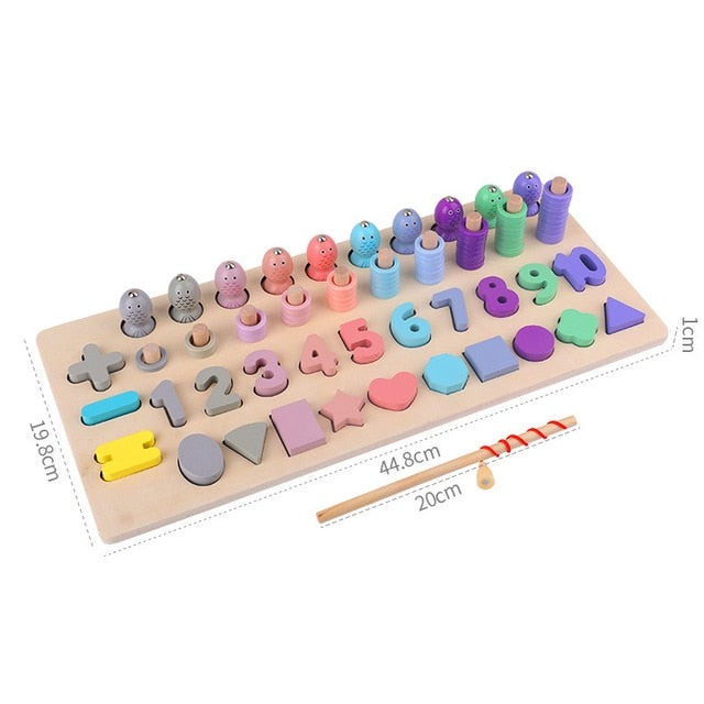 Montessori Educational Wooden Toys for Kids Montessori Toys Board Math Fishing  Montessori Toys Educational for 1 2 3 Years Old