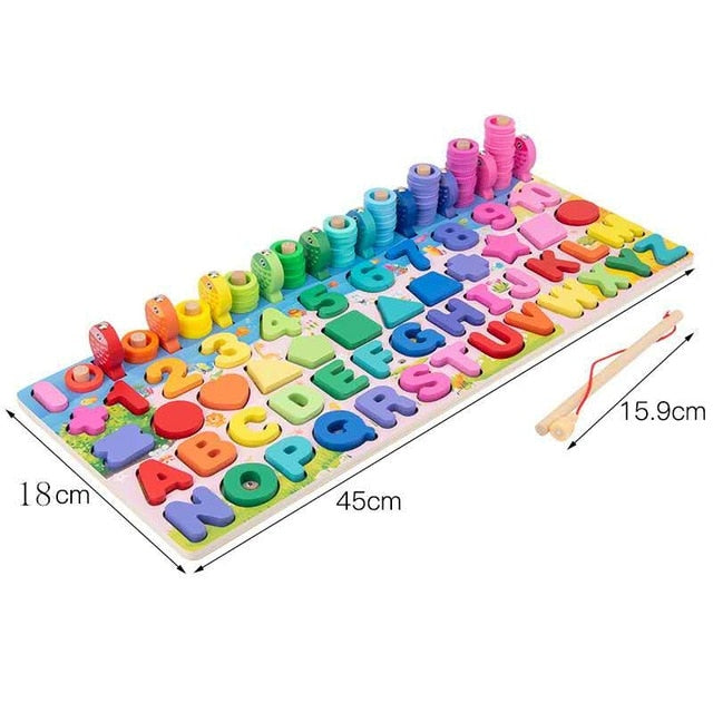 Montessori Educational Wooden Toys for Kids Montessori Toys Board Math Fishing  Montessori Toys Educational for 1 2 3 Years Old