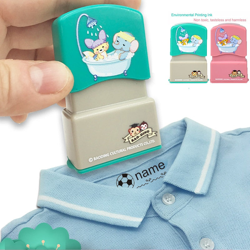 Baby Custom name stamp children teacher cartoon kindergarten all language name student clothes non-fading small animal inking