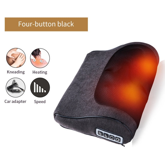 Jinkairui Infrared Heating Neck Shoulder Back Body Electric Massage Pillow Shiatsu Device Cervical Health Massageador Relaxation