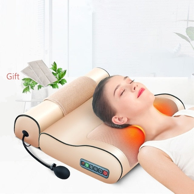 Jinkairui Infrared Heating Neck Shoulder Back Body Electric Massage Pillow Shiatsu Device Cervical Health Massageador Relaxation