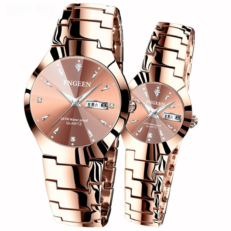 2020 New Couple Watches Fashion Casual Lover's Waterproof Steel Band Watches Simple Couple Watch Gifts for Men Women Wristwatch