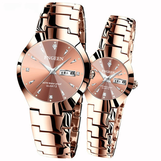 2020 New Couple Watches Fashion Casual Lover's Waterproof Steel Band Watches Simple Couple Watch Gifts for Men Women Wristwatch