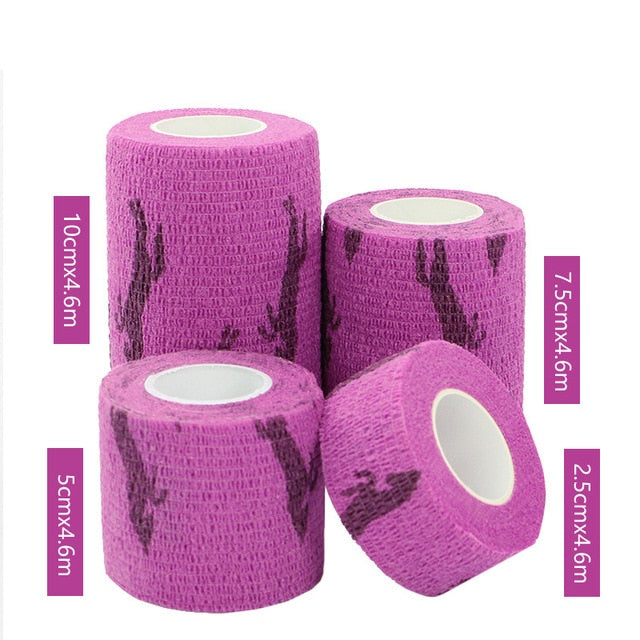 1 Pcs Printed Medical Self Adhesive Elastic Bandage 4.6m Colorful Sports Wrap Tape for Finger Joint Knee First Aid Kit Pet Tape