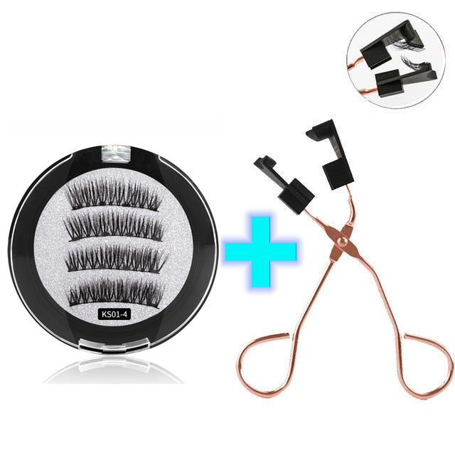 3D magnetic eyelashes With 3/4 Magnets handmade makeup Mink eyelashes extended false eyelashes Reusable false eyelashes Dropship