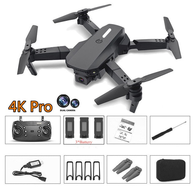 2020 New E88 Pro Rc Drone with wide-angle HD 4K 1080P Wifi Fpv Dual Camera Height Hold Foldable Quadcopter Mini Drone Gift Toys