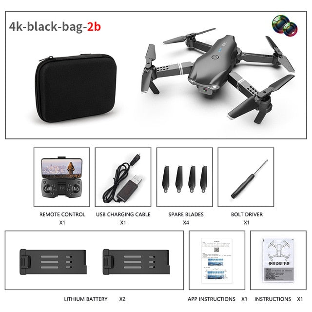 XKJ S602 RC Drone 4K HD Dual Camera Professional Aerial Photography WIFI FPV Foldable Quadcopter Height Hold DronToy