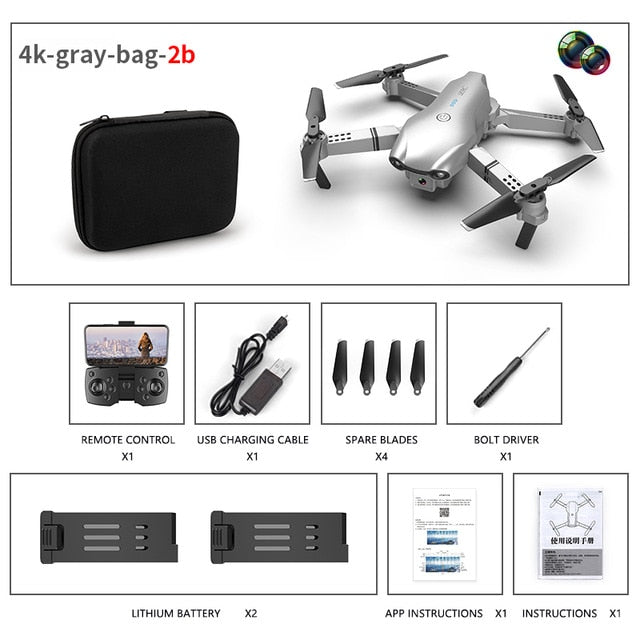 XKJ S602 RC Drone 4K HD Dual Camera Professional Aerial Photography WIFI FPV Foldable Quadcopter Height Hold DronToy