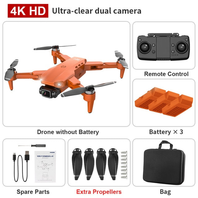 XKJ L900PRO GPS Drone 4K Dual HD Camera Professional Aerial Photography Brushless Motor Foldable Quadcopter RC Distance1200M