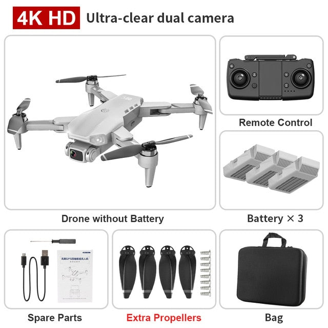 XKJ L900PRO GPS Drone 4K Dual HD Camera Professional Aerial Photography Brushless Motor Foldable Quadcopter RC Distance1200M