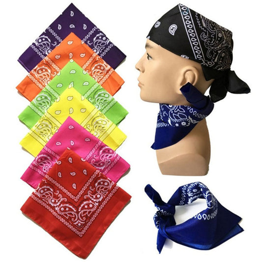 Fashion Hip Hop Paisley Bandana Sports Square Headscarf For Men Print Multicolor Headscarf Punk Rock Hair Accessories Headwear