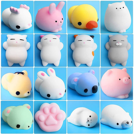 Mochi Squishy Animal Toys Stress Relief Toys Mochi Animals Toys  Mini Animals Cat Cute Kawaii Decompression Toy Christmas Gift