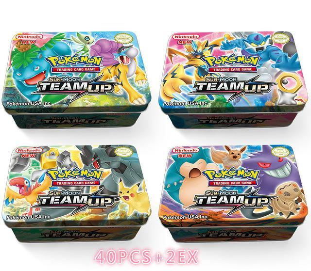 42PCS/BOX SUN&MOON TEAM UP GX MEGA Pokemon Shining Card Game Battle Carte Trading Cards Game Children Pokemons Toys for children