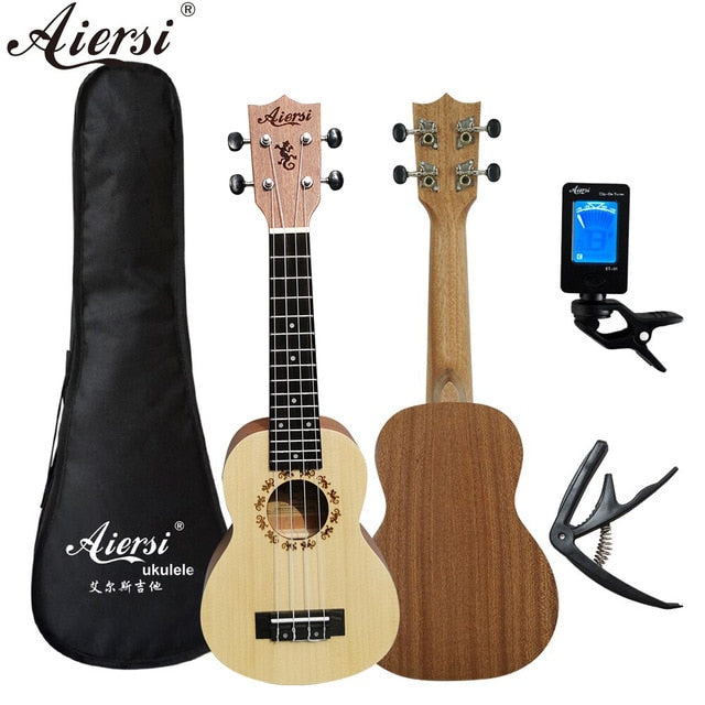 Aiersi full pack 21 inch ukelele mahogany Soprano gecko ukulele guitar musical gifts instrument 4 string Hawaiian mini guitarra