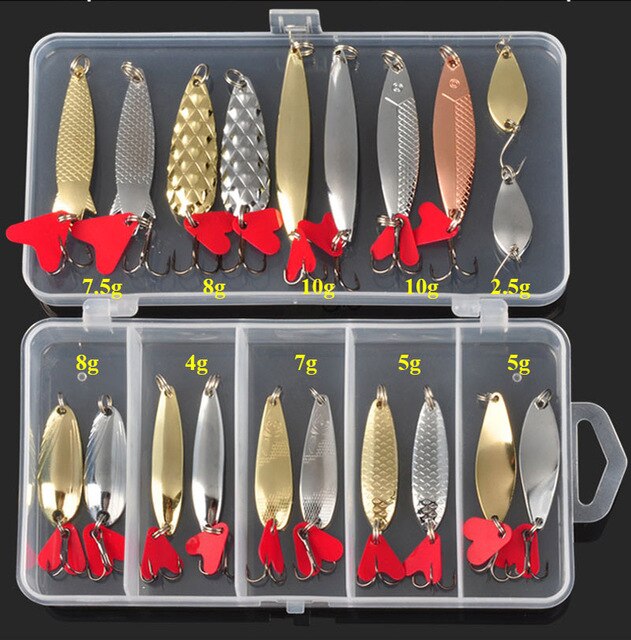 Hot Brilliant Metal Jig Spoon Fishing Lure Set 10/20/25/35pcs Wobblers Kit Pike Spoon Fishing Tackle Pesca Isca Artificial Bait