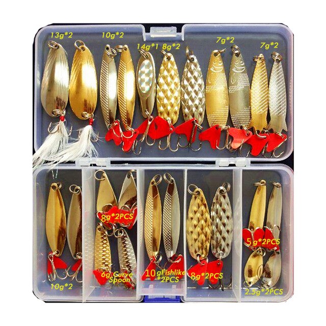 Hot Brilliant Metal Jig Spoon Fishing Lure Set 10/20/25/35pcs Wobblers Kit Pike Spoon Fishing Tackle Pesca Isca Artificial Bait