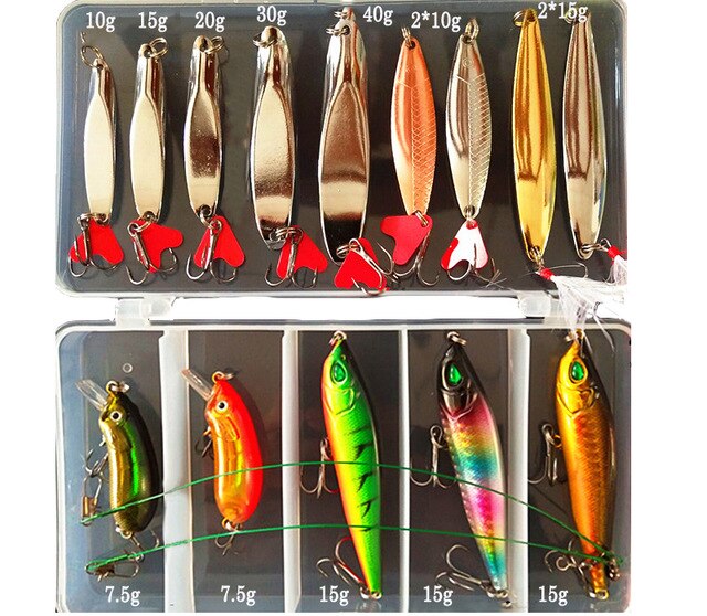 Hot Brilliant Metal Jig Spoon Fishing Lure Set 10/20/25/35pcs Wobblers Kit Pike Spoon Fishing Tackle Pesca Isca Artificial Bait