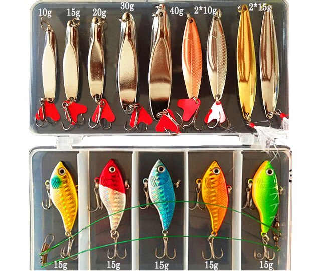 Hot Brilliant Metal Jig Spoon Fishing Lure Set 10/20/25/35pcs Wobblers Kit Pike Spoon Fishing Tackle Pesca Isca Artificial Bait