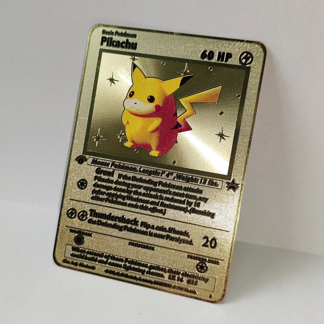 Pokemon Game Anime Battle Card Gold Metal Card Charizard Pikachu Collection Card Action Figure Model Child Toy Gift