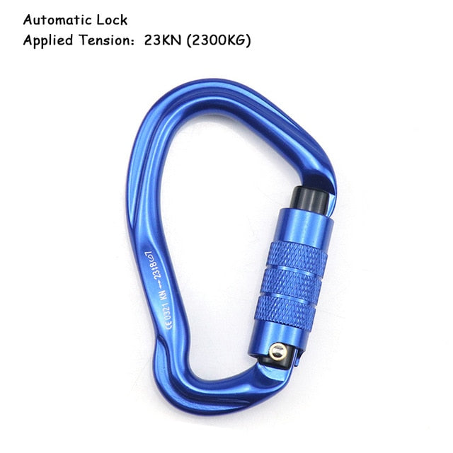 25KN Professional Climbing Carabiner D Shape Aviation Aluminum Safety Lock Outdoor Climbing Ascend Mountaineering Equipment