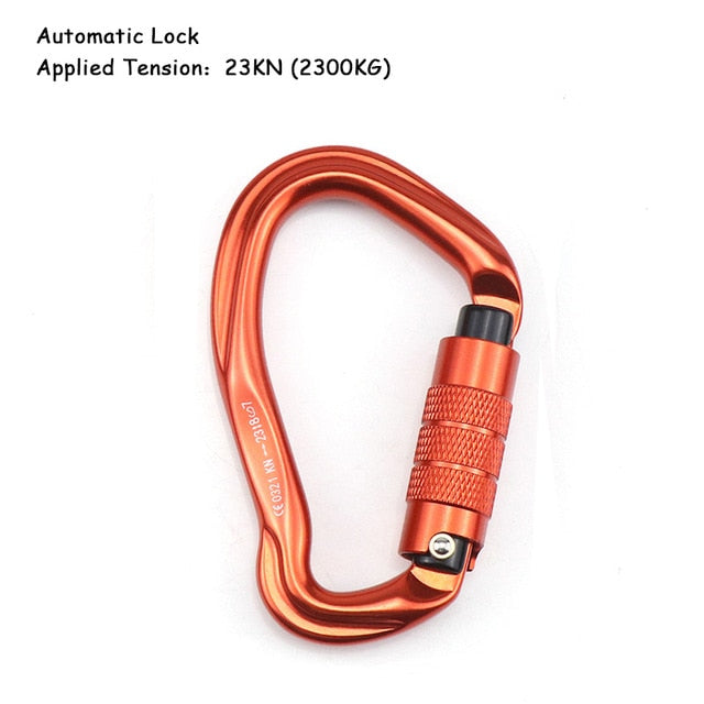 25KN Professional Climbing Carabiner D Shape Aviation Aluminum Safety Lock Outdoor Climbing Ascend Mountaineering Equipment