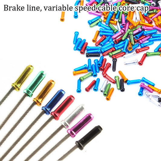 50Pcs Aluminum Bicycle Brake Wire End Caps MTB Road Bike Brake Cable Cap Wire End Cap for Brake Shift Derailleur Cable