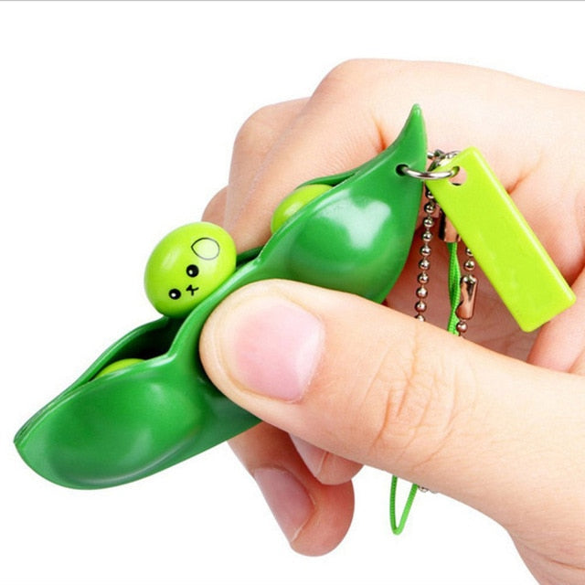 3pcs Decompression Edamame Toy Pop It Fidget Squishy Squeeze Peas Beans Keychain Anti Stress Adult Rubber Anti Stress Toys Kids