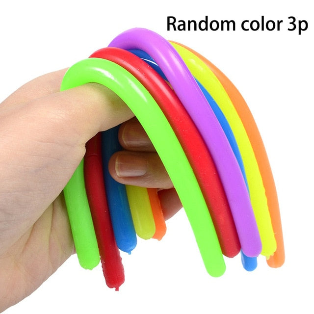 New 5Pcs TPR Elastic Noodles Stress Reliever Toy Vent Noodles Antistress Hand Adult Toys Children Squeeze Sensory Toys Gift