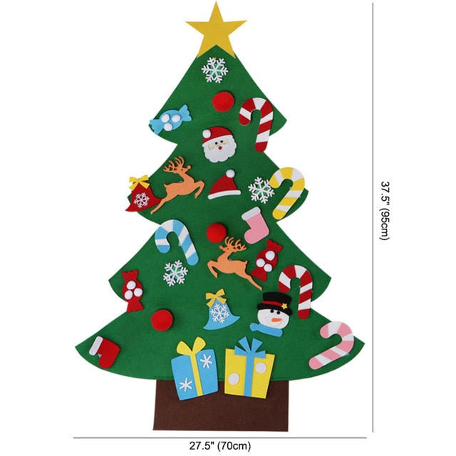 DIY Felt Christmas Tree Kids Toys For Children Kindergarten Crafts Snowman Educational Toys Decoration Best Gifts For Children