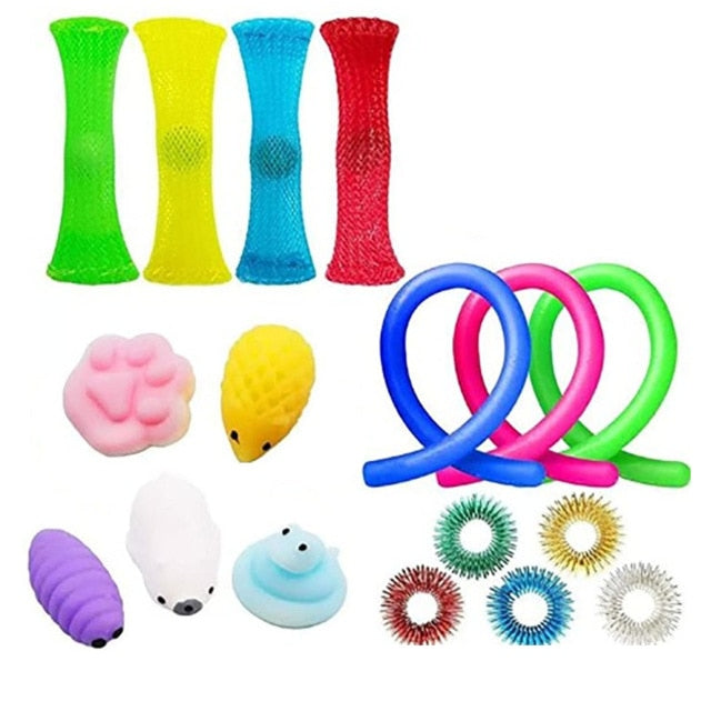 20/21/22PCS Fidget Sensory Toy Pack Stress Relief Toys Autism Anxiety Relief Stress Pop Bubble Fidget Toys For Kids Adults