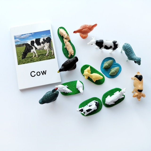 24Pcs/Set Montessori baby Learning English Animals Kids Card Early Educational practical life Toys For Children L2666F