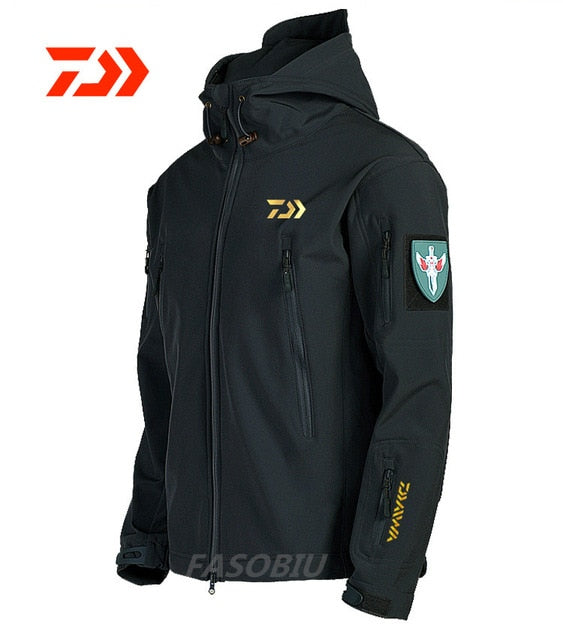 Daiwa Fishing Jackets Men Warm Thick Fleece Fishing Clothes Zipper Fishing Shirt Outerwear Man Daiwa Clothing for Winter Fishing