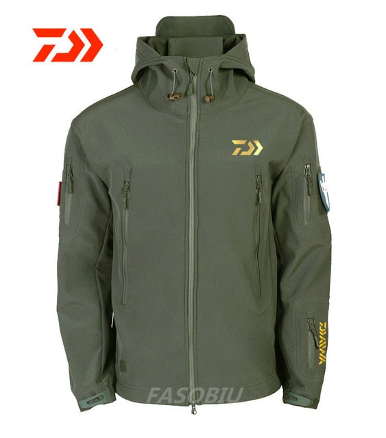 Daiwa Fishing Jackets Men Warm Thick Fleece Fishing Clothes Zipper Fishing Shirt Outerwear Man Daiwa Clothing for Winter Fishing