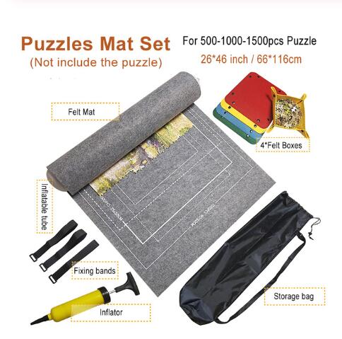 Puzzles Mat Jigsaw Roll Felt Mat Play Mat Large For Up To 3000 Pieces Puzzle Accessories Portable Travel Crawling Mat Baby Toys