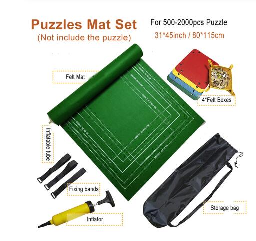 Puzzles Mat Jigsaw Roll Felt Mat Play Mat Large For Up To 3000 Pieces Puzzle Accessories Portable Travel Crawling Mat Baby Toys